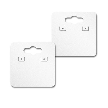 Shimmer White Earring Card With Keyhole 1-1/2" x 1-1/2"